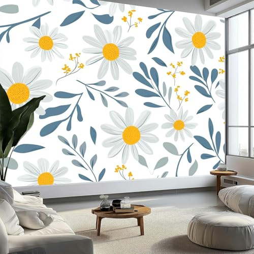 Carta da Parati 250 x 175 cm Pianta Fotomurali in TNT 3D Effetto Fiori Murale alla Moda Decorazione da Muro XXL Poster Gigante Design per Camera da Letto Soggiorno F452