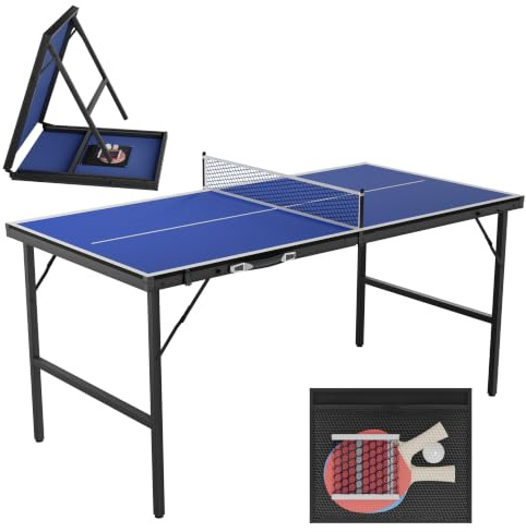Mini mesa de ping pong plegable ajustable ajustable mesa de ping pong con red set & pelotas