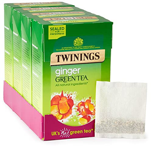 Twinings Ginger Green Tea 80 Tea Bags (Multipack of 4 x 20 Tea Bags)