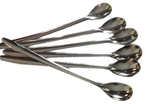 Ardisle 12 x Acier inoxydable Longue poignée Latte La crème glacée Sundae Cuillère à café manipulée