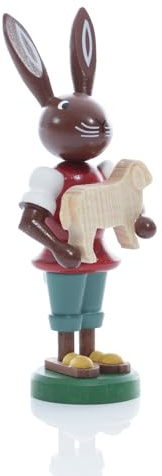 Rudolphs Schatzkiste Osterfigur Hase mit Schaf Höhe ca 9 cm NEU Osterdeko Osterhasenfigur Ostern Osterei Frühling Erzgebirge Seiffen Hase Schaf Reifentier