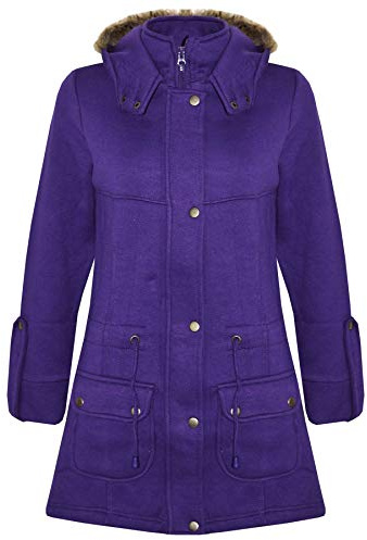 A2Z 4 Kids® Barn Flickor Jackor Fleece Rockar Faux Päls Med Huva - Fleece Parka Jacket Purple 5-6