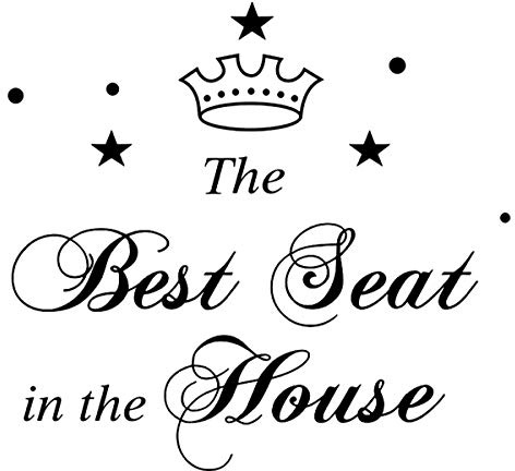 Maydahui 2 PCS Toilet Stickers The Best Seat in The House Wall Decal 11 Inch Funny Art Vinyl Quote Mural Sign Black for Bathroom Home Chair Closestool Sofa