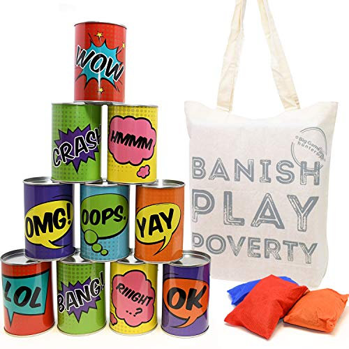 Big Game Hunters Dosenwerfen Spiel für Draußen und Innen für Kinder und Erwachsenen- Echtmetall Blechdosen (Mehrfarbige)