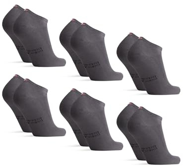 DANISH ENDURANCE Bamboo Trainer Socks, Anti-Blister & Breathable Ankle Socks for Summer, Soft, Moisture Wicking, for Men & Women, Unisex, 6 Pack