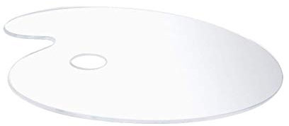 HEALLILY Acrylic Paint Palette Clear Oval Non-Stick Oil Painting Color Mixer Tray Transparent Easy Clean Artist Paint Pallet 30x40cm