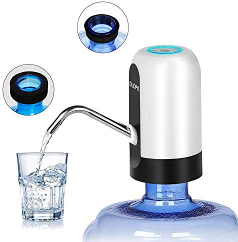 Wasserspender, USB-Ladegerät, elektrische Trinkwasserpumpe, tragbar, Umschalter für Wasserflaschen mit 5 Gallonen (weiß)