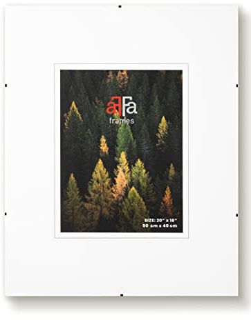 aFFa frames Rahmenloser Bilderhalter mit Clips für Fotos und Poster, the frame, Posterrahmen, Plexiglas, HDF, bilderrahmen 40x60 cm