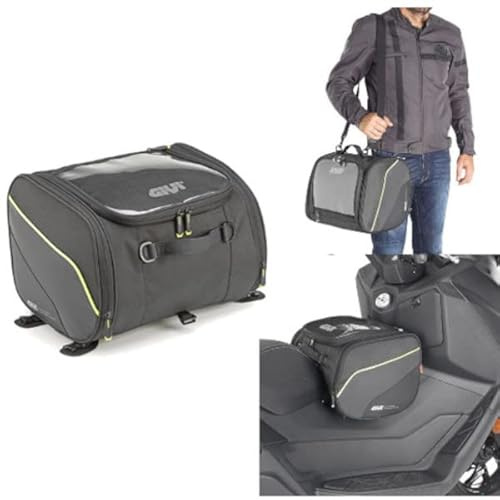FAR Borsa da tunnel/sella 23 litri per scooter, compatibile con Yamaha T MAX 500, con cinghie 23LT EA136 GIVI Nera