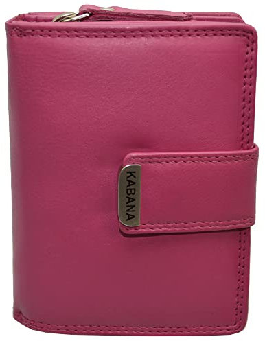 flevado Echt Leder Damengeldbörse Brieftasche mit Riegelverschluss Doppelnaht und viel Stauraum Farbe wählbar (Bordeaux)