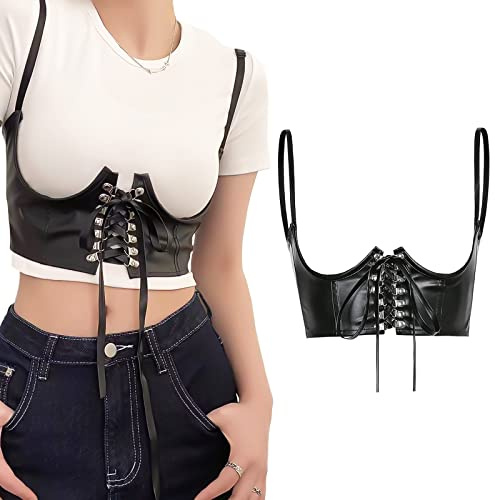 Corsetto Donna Moda Cintura in vita con lacci Tailla Belt Women for Halloween Dress Celebration Medieval Piratin Party -Black