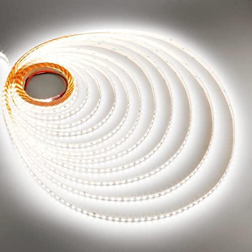 JOYLIT PRO+ 24V LED Streifen 10M 5000K Weiß 1500LM/M Innenbereich | CRI 92+, 120 LEDs/M SMD 2835, Dimmbares, Selbstklebend, Schneidbar, 15W/M Helle Arbeitsleuchte Für Hause, Büro(Nur Leuchten)