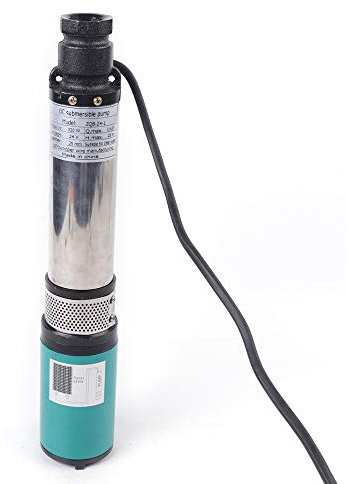 Pompa elettrica per pozzi profondi, 320 W, 24 V, portata 5 m³/h, testa pompa da 25 m, lunghezza cavo 16 m