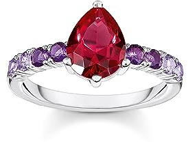 THOMAS SABO Damen-Damenring 925er Silber Glasstein 54, Mehrfarbig 32025649