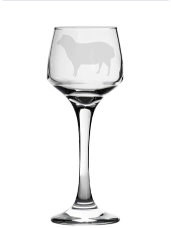 Sheep Engraved Sherry Glass, Animal Gift for Women, Gift for Men