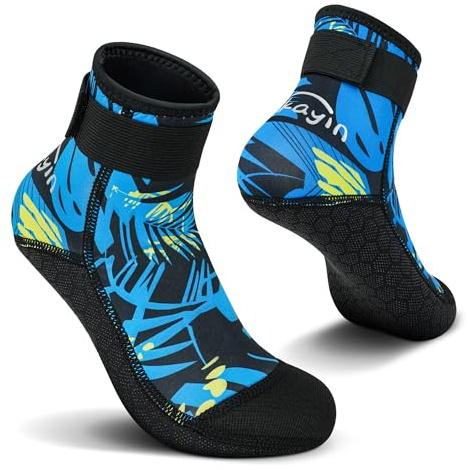 Yikayin Neoprensocken, 3mm Wattsocken Tauchsocken für Männer Damen Herren Frauen, Schwimmsocken Beachsocken für Schnorcheln Kajakfahren Jetskifahren SUP