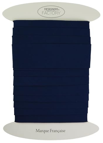 Schrägband baumwolle gefalzt - Große Breite 30 mm - Verkauft in 5 Metern, ideal für dickere Nähprojekte, gesteppte Decken, Plaids, Kissen... (Marineblau)