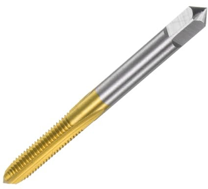 QUARKZMAN Metrisches Gewindebohrer M6 x 1 H2 100mm Extra lang, Titanbeschichtet, Hochgeschwindigkeitsstahl 6542, Gerade Nut, Gewindeschneidemaschine, Gewindeschneiden, Reparaturwerkzeug