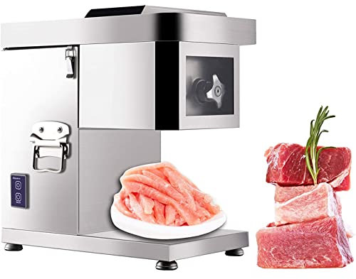 MLUENF Macchina per Tagliare la Carne Commerciale Solida, Acciaio Inossidabile Elettrico Professionale, Macchina per Tagliare la Verdura Fresca, per tritacarne per Frutta e Alimenti 550 libbre/Ora