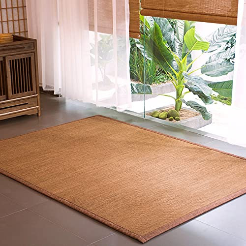 WDSOPK Traditioneller japanischer Bambusteppich, rutschfeste Sommer-Bodenmatte für zu Hause, große Flurteppiche mit Rollen, Bambusteppich aus Naturfasern für das Wohnzimmer (120 × 458 cm (4 × 15 Fu