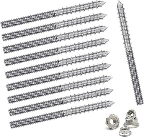 10 Stück Stockschrauben M6 Edelstahl,TX15 Stockschraube,Stellschrauben Holz,Stehbolzen M6,Justierschrauben 6x80 für Stockschrauben PV Anlage,Madenschrauben Set Edelstahl Gewindemuffe,Gewindestifte