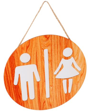OSOLADY Cartel Aseos Letrero De Baño Decoración De Pared Letrero De Madera Decoración Rústica