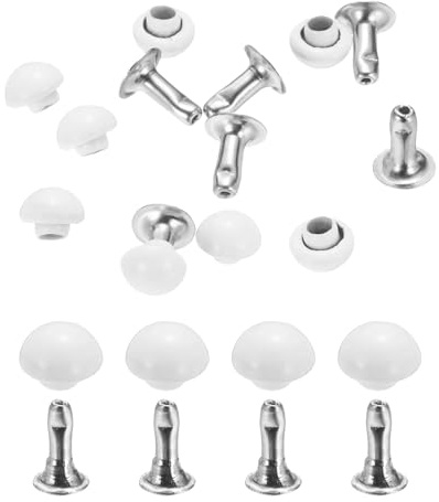 sourcing map Lot de 10 mini rivets tubulaires en métal pour vêtements, couture, sac à main, réparation et décoration, 4 mm, blanc