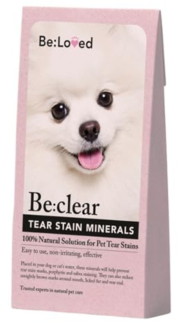 Be:Loved - Be:Clear Natural Tear Stain Prevention Minerals for Dogs & Cats - Dog Accessories, Cat Essentials, Pet Cleaner - 100% Natural Formula to Reduce Stains Around Eyes & Mouth - Package May Vary