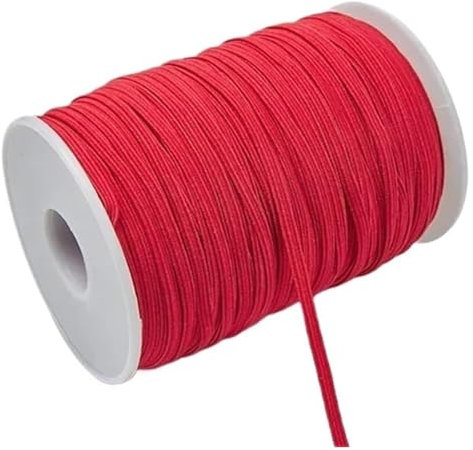 Banda elástica de goma de colores de 3 mm y 6 mm for coser, cinta elástica de licra, adorno for tela, accesorios de bricolaje for prendas de vestir, elástica for coser.(Red,6mm 30yards)