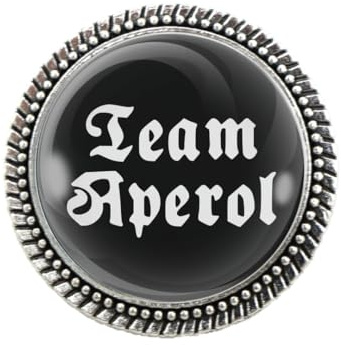 Pracht Gaudi Brosche Team Aperol schwarz