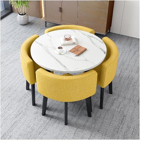 Esstisch-Set für 4 moderne Besprechungstische mit Stühlen, Küchen- und Esszimmermöbel, Empfangstisch und Stuhl-Kombination für Zuhause, Restaurant, Wohnzimmer