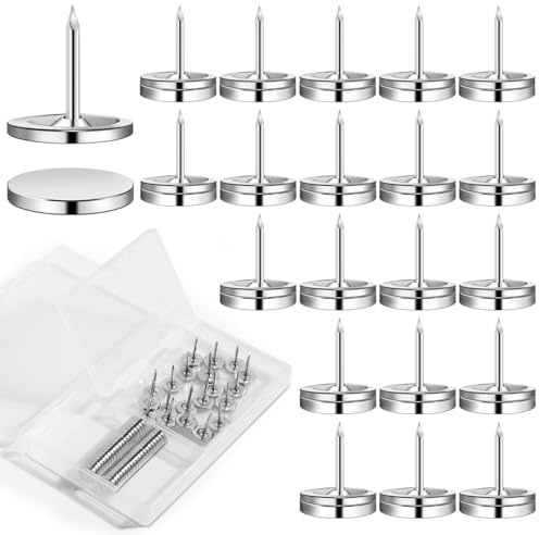 rhinocats Magnetic Push Pins, 30 Sets Magnet Thumbtack for Wall Bulletin Board Strong Decorative Pushpins Clip for Map Picture Hanging Kit Poster Holder