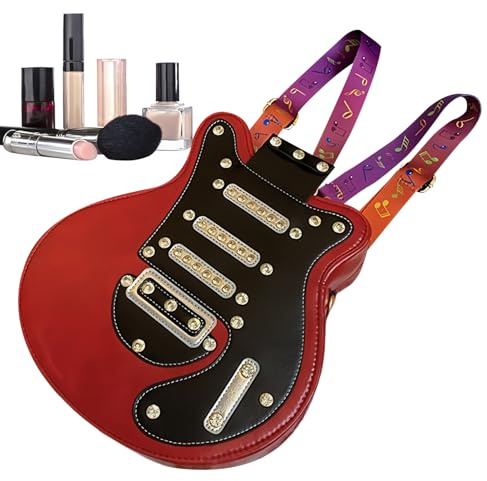 Gitarrentasche, eleganter Reiserucksack, Lichtetui für Instrumente, verstellbarer Gurt, Tragetasche für Musiker, für tägliche Reisen, Wandern oder Konzerte, Rot, Consulte la descripción
