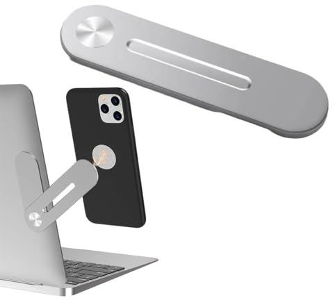 KEQAR Supporto Magnetico Ultrathin e Leggero per Smartphone e Laptop, Montaggio Laterale Regolabile per Monitor, Accessorio per Videocamera, Supporto Pieghevole per Telefono e Laptop (Argento)