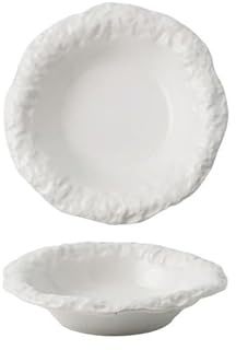 Assiette Assiette creuse en céramique à grain de roche 8 pouces, blanche, for apéritif, vaisselle cuisine, bol salade forme irrégulière, peu profond Vaisselle(10 in)