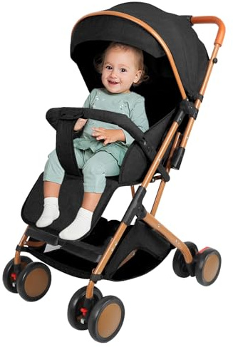 Ingenious Kompakter Kinderwagen, Buggy, 0 – 4 Jahre, Kinderwagen kompakt und leicht, Reisen, Kinderwagen, Baldachin, Moskitonetz, 45 x 71 x 98 cm, Schwarz