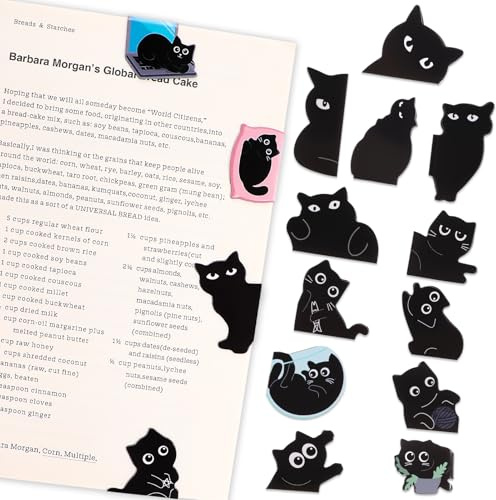 Vyuwast 16 Stück Cute Katzen Magnetische Lesezeichen, Bookmark Geschenk für Katzenliebhaber Buchliebhaber Lehrer Kinder Frauen