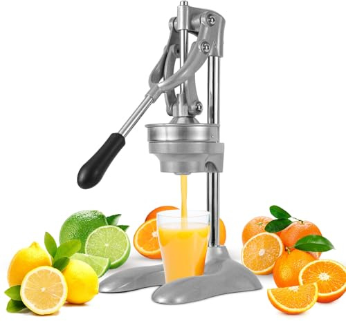 Diegimr Stainless Steel Manual Juicer, Hand Press Orange Juicer Squeezer for Citrus Pomegranate Lemon Countertop Fruit Juice Press with 100pcs Filter Bags for Kitchen & Bar
