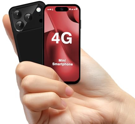 JoyZap Mini Smartphone 4G, 4GB+64GB, Doppia SIM, Schermo da 3,88 pollici, Android 12, Telefono Compatto per Bambini e Studenti (Nero)