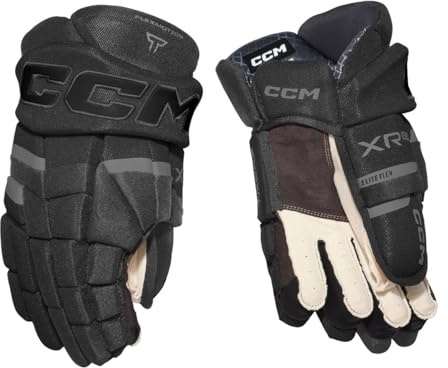 CCM Tacks XR80 Senior - Guantes de hockey sobre hielo (36 cm), color negro y gris grafito