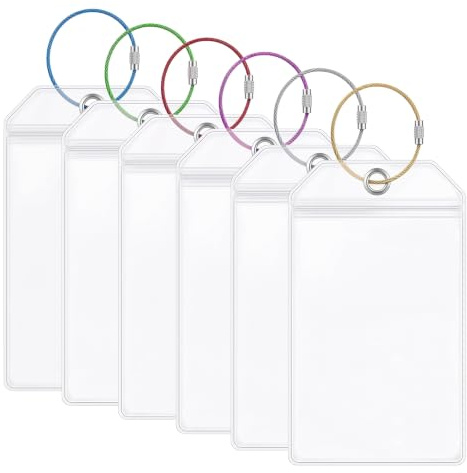 6 Stück 19*11cm Kofferanhänger für Kreuzfahrten, Kreuzfahrt Gepäckanhänger | Taschenanhänger, mit 6 Verschraubbaren Metallband, Wasserfest, Transparentem, PVC, für Reisetaschen, Koffer Gepack