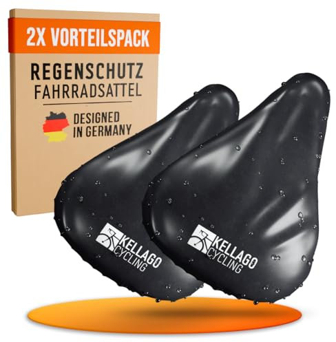 Kellago 2X Sattelschutz wasserdicht Fahrrad [ 2er Pack ] der einzige Fahrradsattel Überzug mit doppelt versiegelten Nähten - Fahrradsattel Regenschutz - Fahrrad Sattelbezug - Sattelschutz