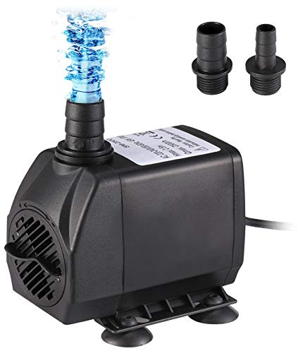 Homvik 2500L/H 45W Submersible Water Pump for Fountain Aquarium Pond Garden and Water Pump Ultra-Quiet Hydroponics System with 2 Nozzles AC220-240V 2.5M Lift Height