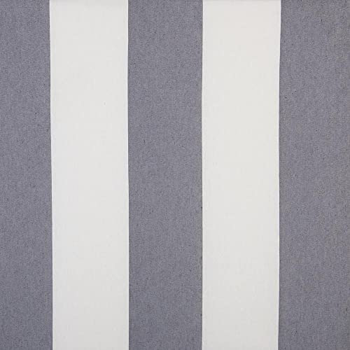 Kt KILOtela - Tela Loneta Hilo Tintado, Decoración, Tapizar, Cojines, Cortinas, Colchas, Manteles, 100 cm Largo x 280 cm Ancho, Rayas 10,5 cm, Gris ─ 1 metro