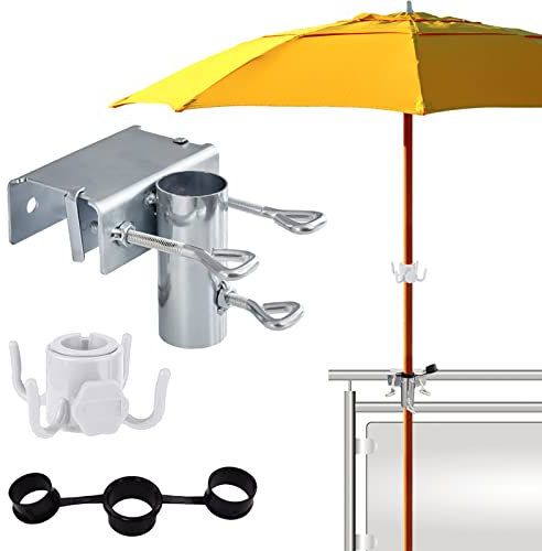 behone Sonnenschirmhalter Balkongeländer Einstellbar,Sonnenschirm Balkon Halterung Sonnenschirmhalterung Einstellbar Balkon Regenschirmklemme Ø25-38mm Schirmständer für Balkon,Terrasse oder Tisch