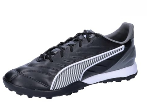 PUMA Unisex King Pro TT Soccer Shoe, Black White-Cool Dark Gray, 42.5 EU