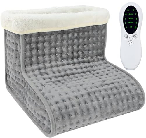 Xrten Calentador de Pies Eléctrico, Manta Calefactora para los Pies, Bota Térmica Électrica, Calienta Pies, Calefacción de 10 Niveles y Temporizador de 3 Niveles con Apagado, para Mujer y Hombre