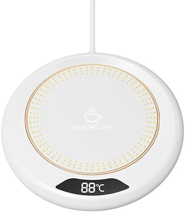 Coffee Mug Warmer, USB Electric Coffee Warmer for Desk with 3 Temperature Setting & Auto Shut Off, Beverage Mug Warmer Plate for Coffee, Milk, Tea, Gifts for Coffee Lovers Home Office (White)