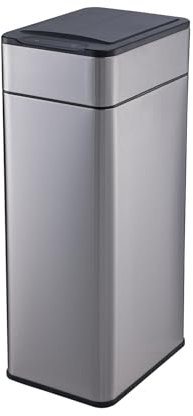 SVITA SE40L Sensormülleimer Abfalleimer Kücheneimer Automatik Mülleimer rechteckig mit Bewegungssensor Edelstahl 40l freistehend automatisch Silber