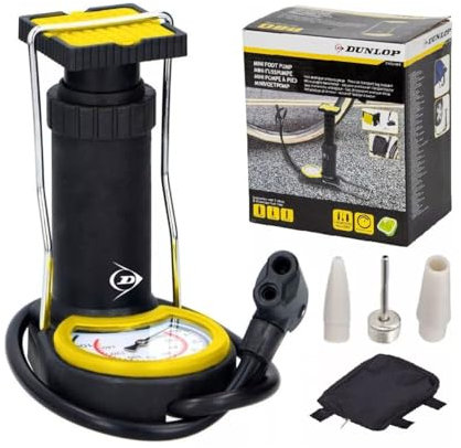 Flicker Bike Foot Pump, Double Barrel Bicycle Pump with Schrader and Presta Valves for all Bikes, Floor Tyre Pump for Car Tyres with 140PSI Precision Pressure Gauge for Road Mountain Bikes & Balls